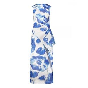 Lela Rose Wrap Print Chine Julia Dress